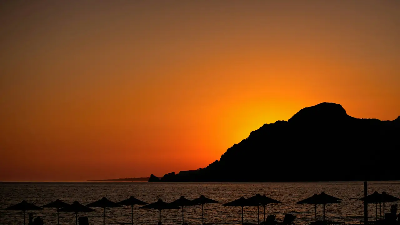 sunset in crete